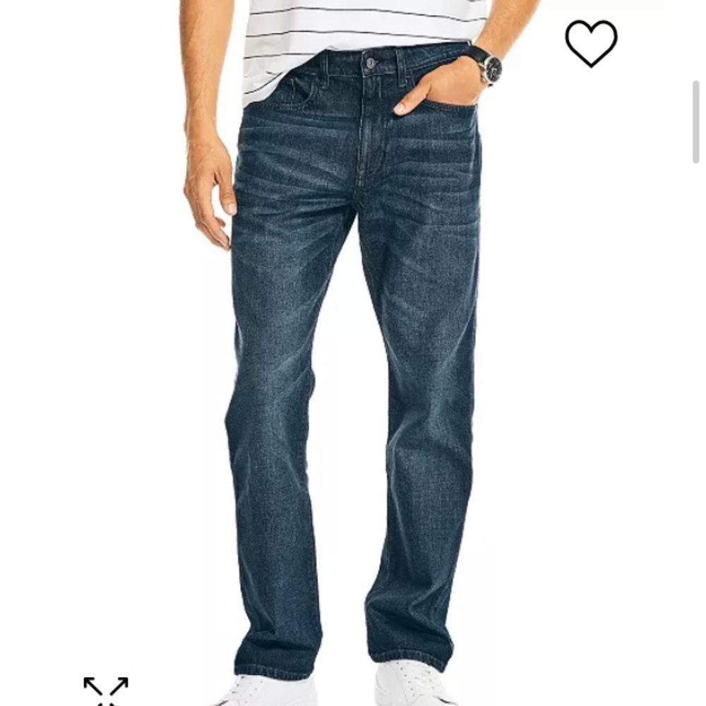 NÁUTICA Mens Straight-Fit Stretch Denim 5-Pocket Jeans | 36/30